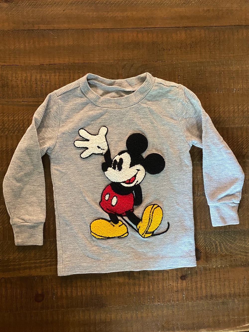 Classic Disney Mickey Mouse Gray Long-Sleeve Kids Top
